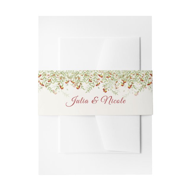 Cintas Para Invitaciones Boda del follaje marino amarillo anaranjado (Anverso Ejemplo)