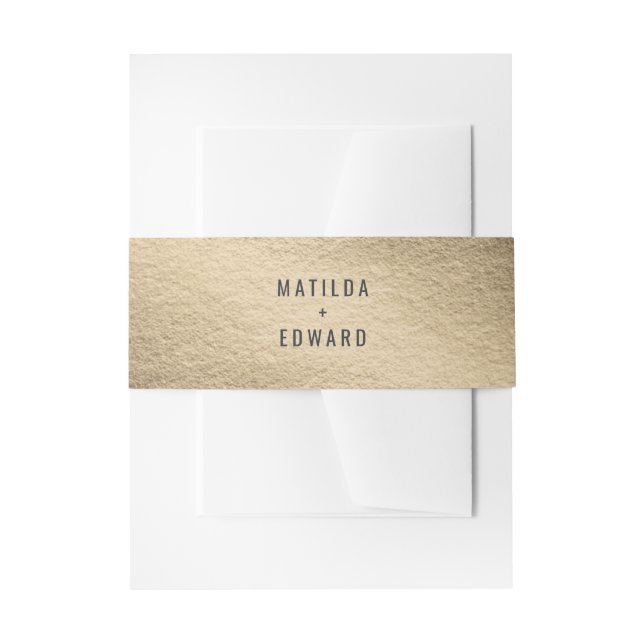 Cintas Para Invitaciones Boda del mapa del mundo del oro metálico (Anverso Ejemplo)