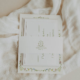 Cintas Para Invitaciones BODA del Monograma de Flor Silvestre VERONA