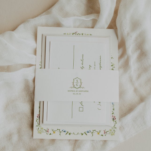 Cintas Para Invitaciones BODA del Monograma de Flor Silvestre VERONA (Subido por el creador)