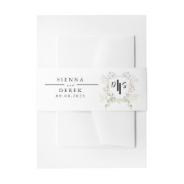 Cintas Para Invitaciones Boda del Monograma Dusky Wildflower