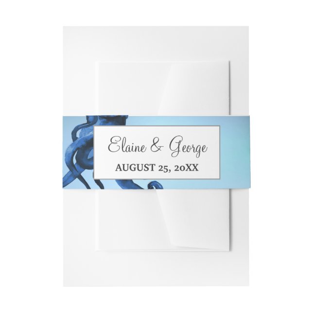 Cintas Para Invitaciones Boda del Octopus oceánico místico (Anverso Ejemplo)