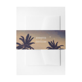 Cintas Para Invitaciones Boda del Sunset Purple Beach Palms