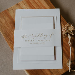 Cintas Para Invitaciones Boda Delicate Gold Calligraphy