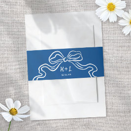 Cintas Para Invitaciones Boda divertida moderno de Bow azul brillante