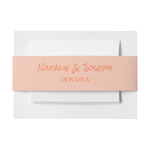 Cintas Para Invitaciones Boda divertida y coral de mano retro escrita