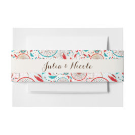 Cintas Para Invitaciones Boda Dreamcatcher de la pluma Tribal Boho