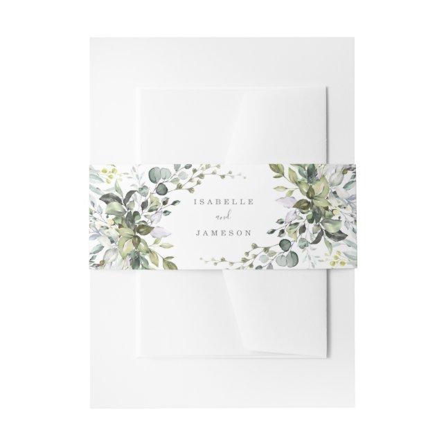 Cintas Para Invitaciones Boda Dusty Blue Florals (Anverso Ejemplo)