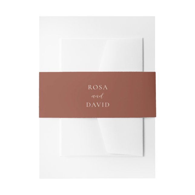 Cintas Para Invitaciones Boda editorial moderna de cobre rústico (Anverso Ejemplo)