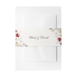Cintas Para Invitaciones Boda Elegancia de Invierno Borgoña