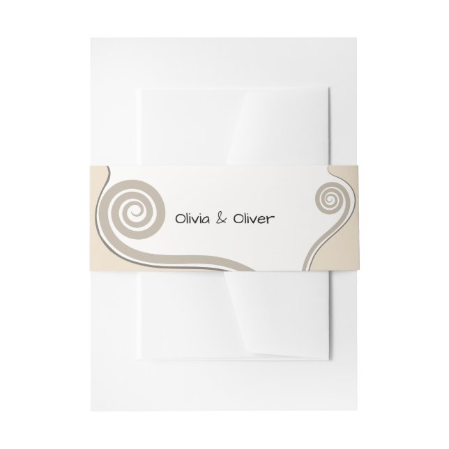 Cintas Para Invitaciones Boda Elegante Blush Hoja de Helecho Koru Swirl (Anverso Ejemplo)