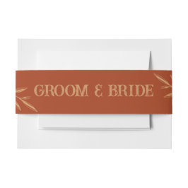 Cintas Para Invitaciones Boda elegante boho de terracota