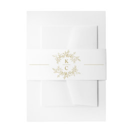 Cintas Para Invitaciones Boda elegante botánica en oro vintage