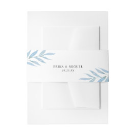 Cintas Para Invitaciones Boda elegante botánica polvorienta azul rústica