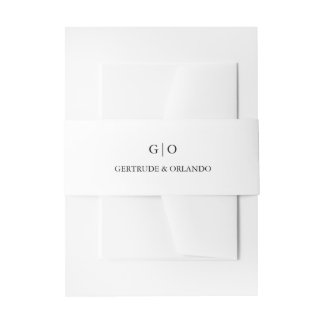 Cintas Para Invitaciones Boda elegante clásica en blanco y negro