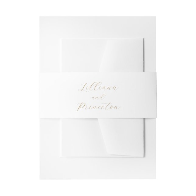 Cintas Para Invitaciones Boda elegante clásica neutral (Anverso Ejemplo)