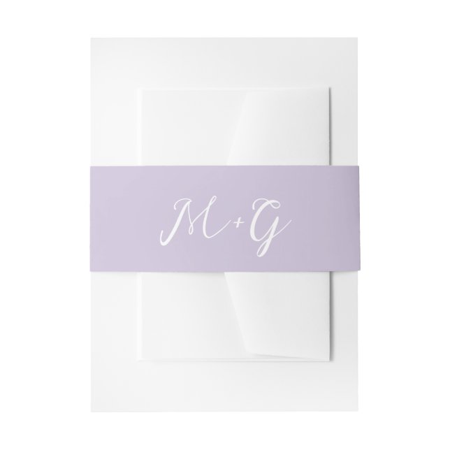 Cintas Para Invitaciones Boda elegante con letra lilac en negrita (Anverso Ejemplo)