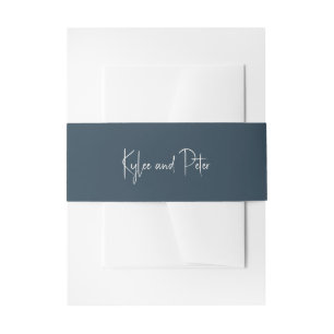 Cintas Para Invitaciones Boda elegante con letra manuscrita gris moderna