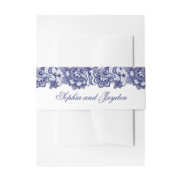 Cintas Para Invitaciones Boda elegante de canto azul de la marina