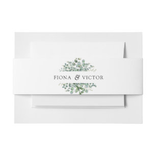 Cintas Para Invitaciones Boda elegante de eucalipto verde succulento