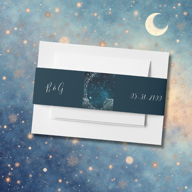 Cintas Para Invitaciones boda elegante de galaxia azul (Subido por el creador)