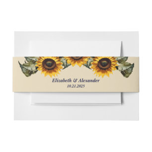 Cintas Para Invitaciones boda elegante de girasol amarillo bonito