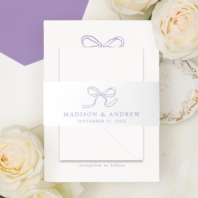 Cintas Para Invitaciones Boda elegante de Lavender Bow (Subido por el creador)