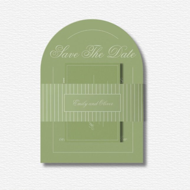 Cintas Para Invitaciones Boda Elegante de Líneas Verdes (Subido por el creador)