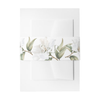 Cintas Para Invitaciones Boda elegante de magnolia blanca oriental