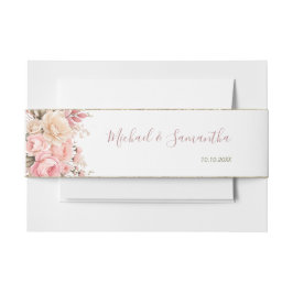 Cintas Para Invitaciones Boda elegante de rosa rosa y marfil