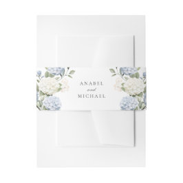 Cintas Para Invitaciones Boda elegante floral de hortensias azules y follaj