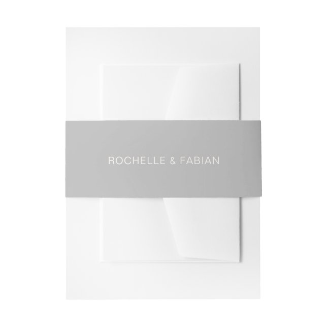 Cintas Para Invitaciones Boda elegante gris simple (Anverso Ejemplo)