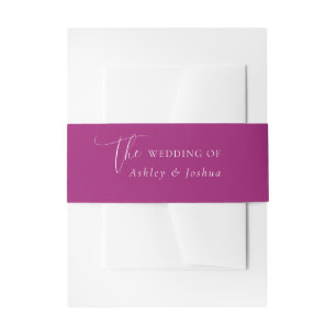 Cintas Para Invitaciones Boda elegante magenta rosa script ivorio