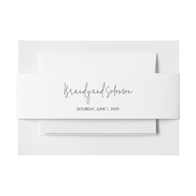 Cintas Para Invitaciones Boda elegante moderna (Anverso Ejemplo)