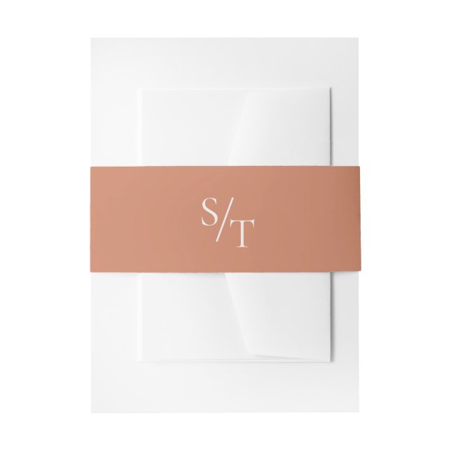 Cintas Para Invitaciones Boda elegante Naranja quemada tradicional (Anverso Ejemplo)