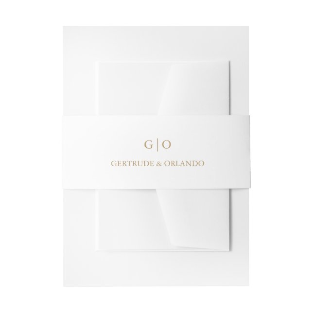 Cintas Para Invitaciones Boda elegante oro clásico (Anverso Ejemplo)