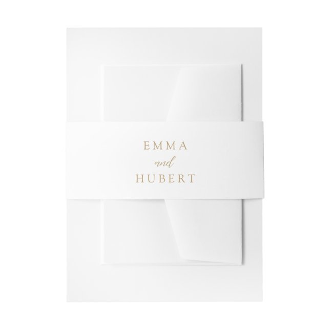 Cintas Para Invitaciones Boda elegante oro clásico (Anverso Ejemplo)