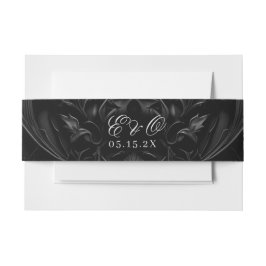 Cintas Para Invitaciones Boda elegante oscuro negro gótico Damask Moody