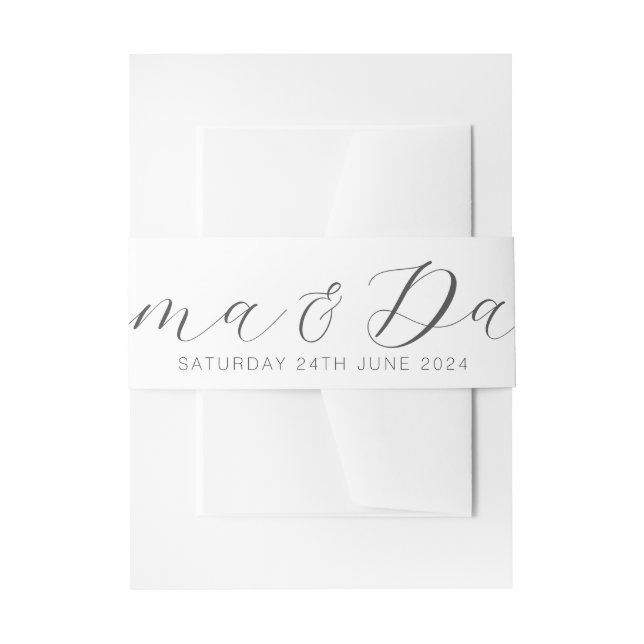 Cintas Para Invitaciones Boda Elegante Personalizada (Anverso Ejemplo)