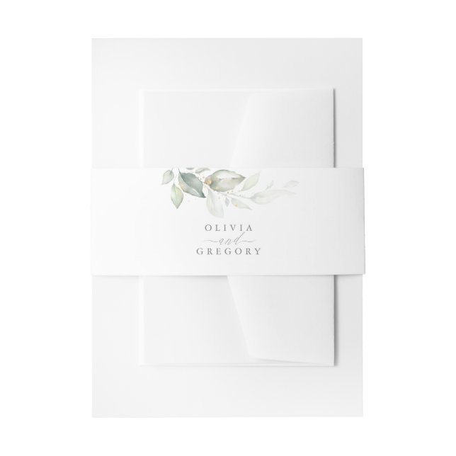 Cintas Para Invitaciones Boda elegante romántica con vegetación (Anverso Ejemplo)