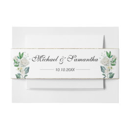 Cintas Para Invitaciones Boda Elegante Rosa Blanca y Lilies