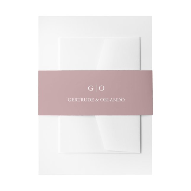 Cintas Para Invitaciones Boda elegante rosa clásica (Anverso Ejemplo)
