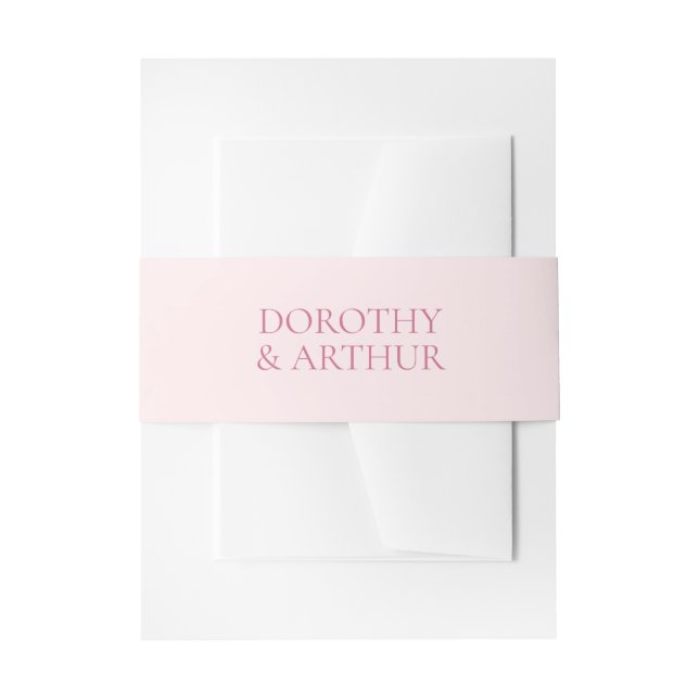 Cintas Para Invitaciones Boda elegante rosa moderna (Anverso Ejemplo)