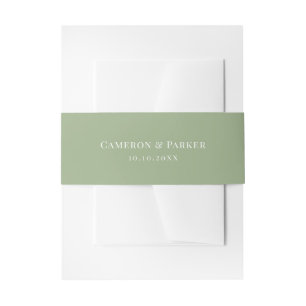 Cintas Para Invitaciones Boda Elegante Sage Green All Caps
