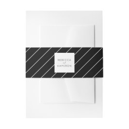 Cintas Para Invitaciones Boda elegante simple en blanco y negro