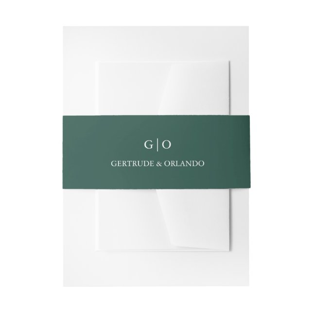 Cintas Para Invitaciones Boda elegante verde esmeralda clásica (Anverso Ejemplo)