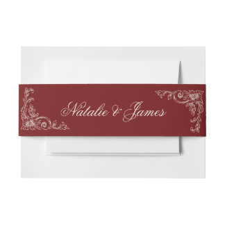 Cintas Para Invitaciones Boda elegante vintage burgundy antiguo dinero