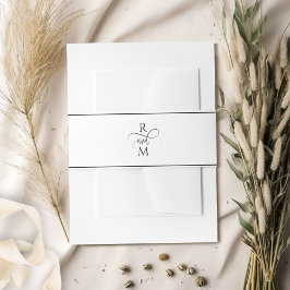 Cintas Para Invitaciones Boda elegante y moderna con monograma