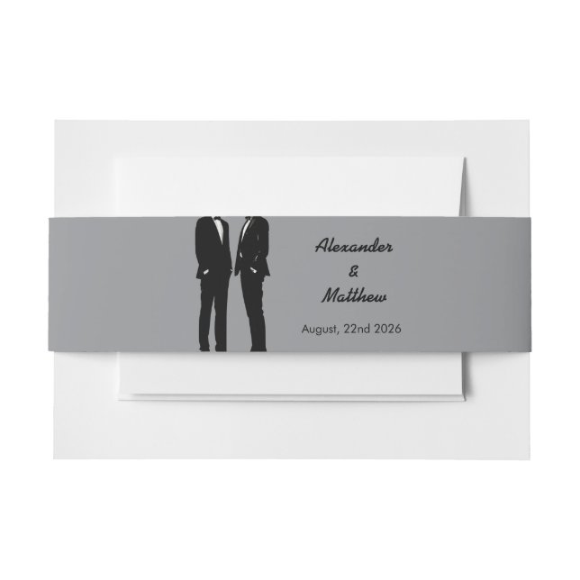 Cintas Para Invitaciones Boda elegante y moderno de los homosexuales (Anverso Ejemplo)