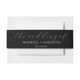 Cintas Para Invitaciones Boda elegante y negra de lujo